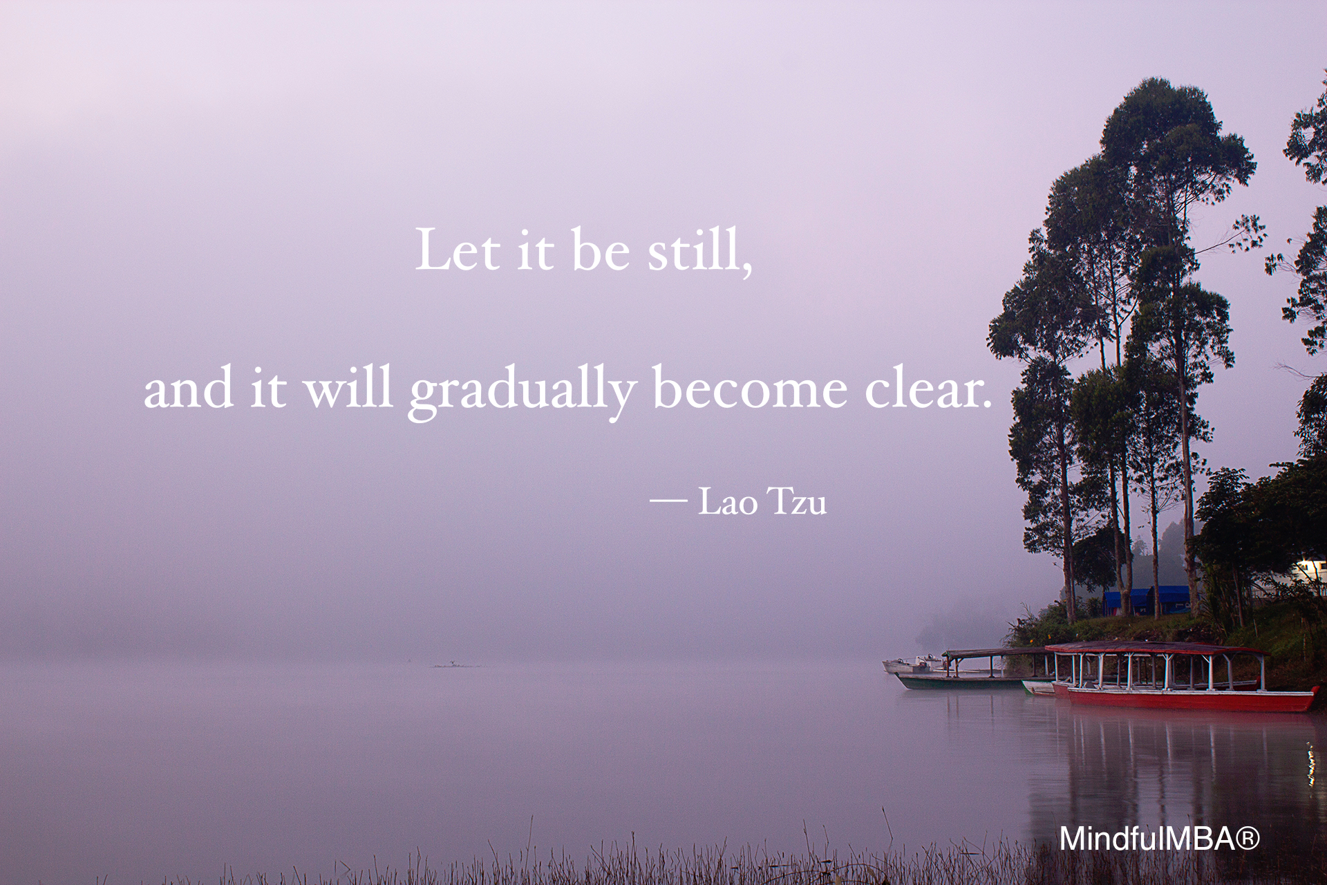 Lao Tzu still &amp; clear quote w tag