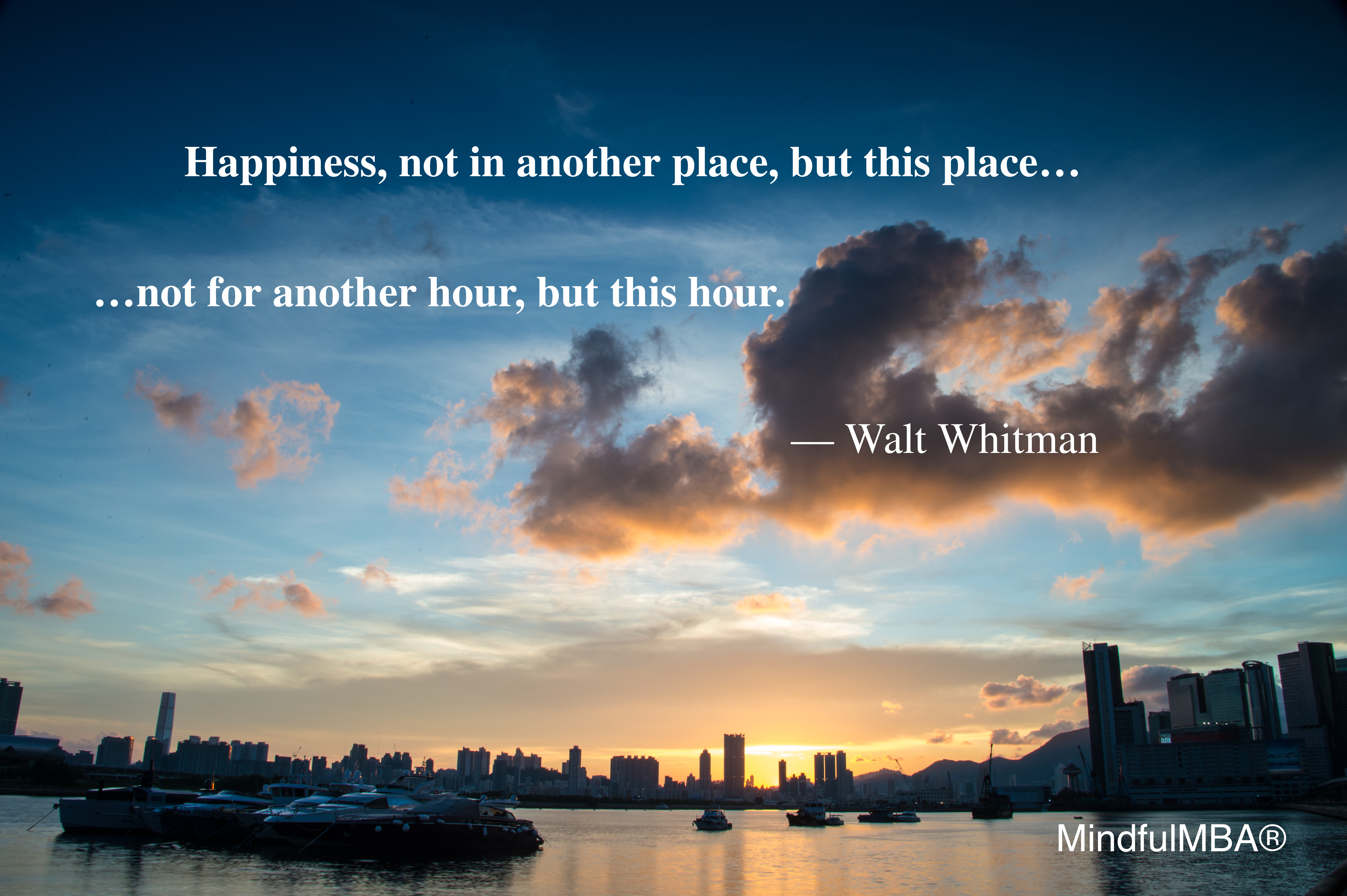Whitman Happiness Time &amp; Place quote w tag