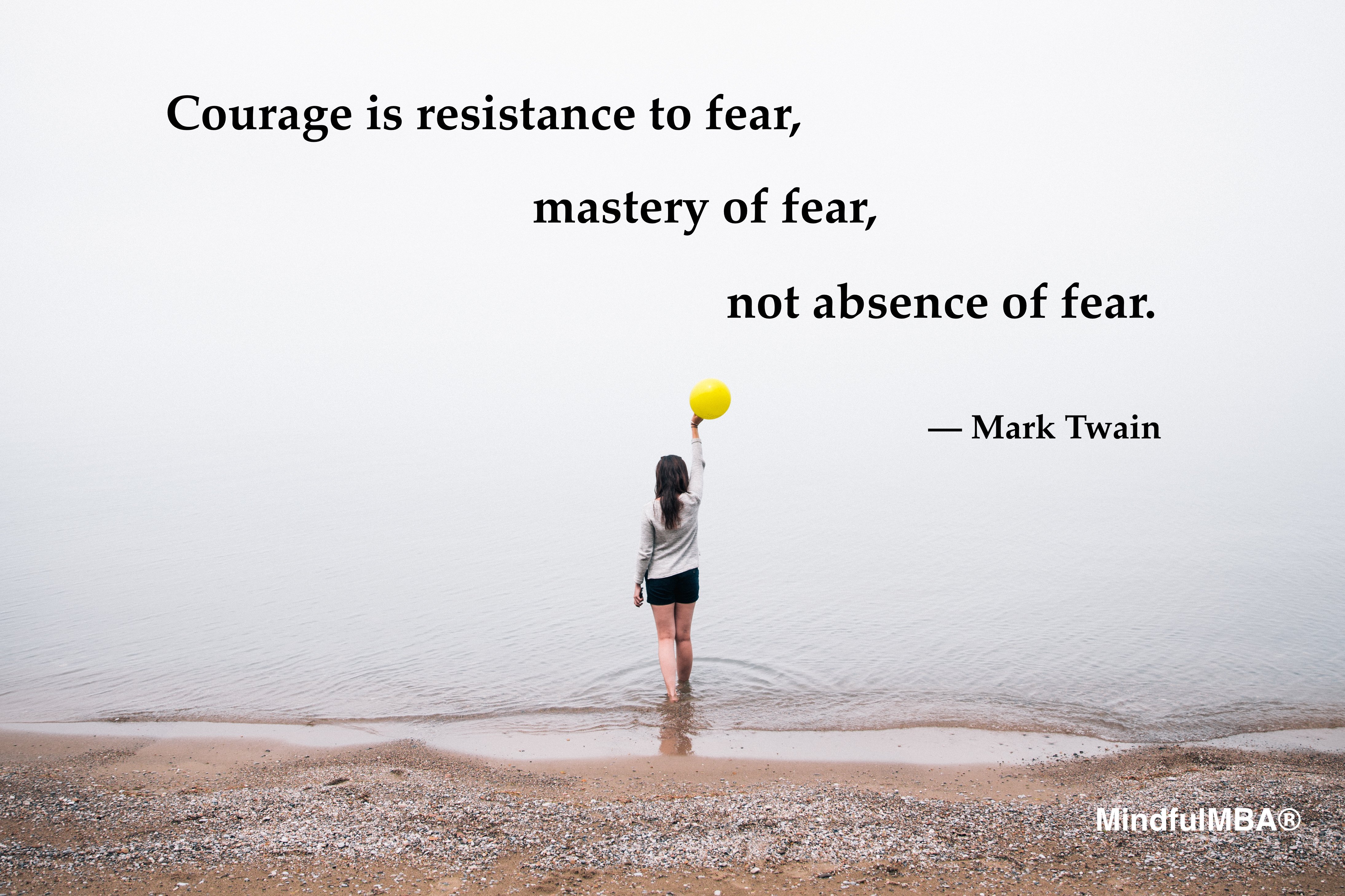 Mark Twain courage fear quote w tag