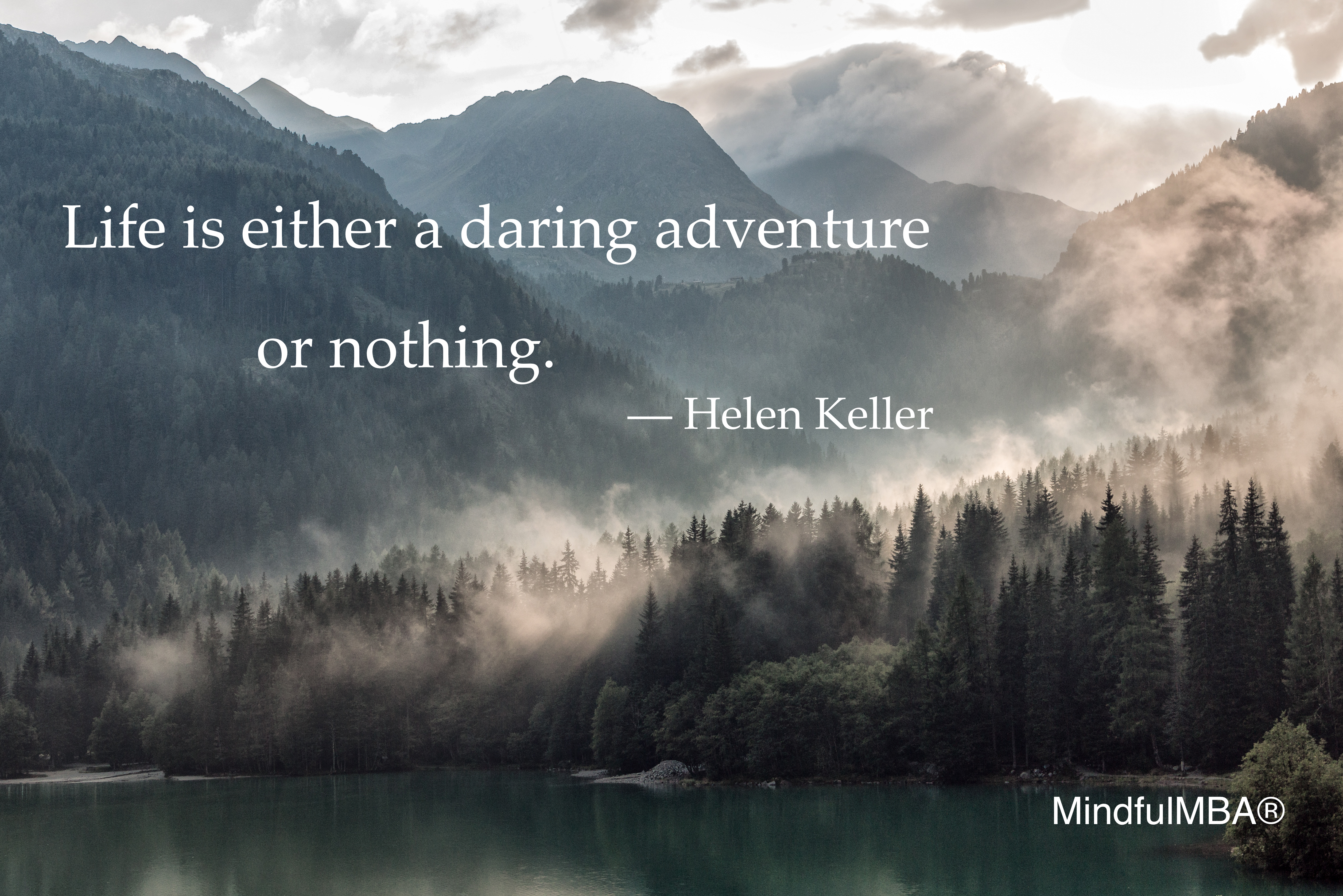 H Keller daring adventure quote w tag