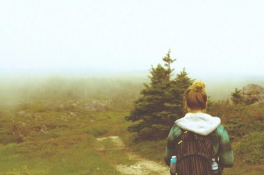 Girl Hiking MIsty Path_Blake Moulton_Stocksnap