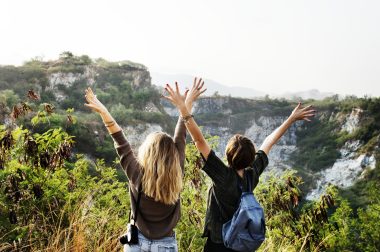 Young Women Travel Together Concept